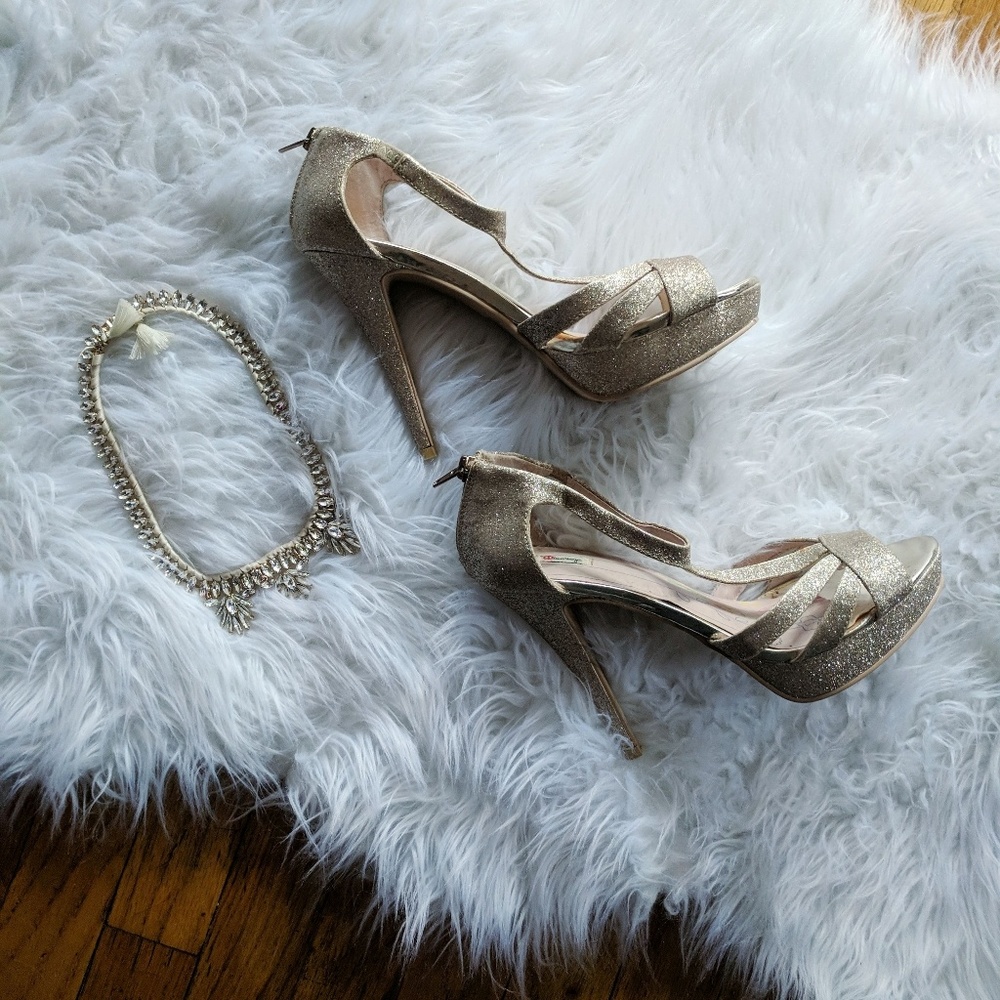 Soft Gold Glitter Heels